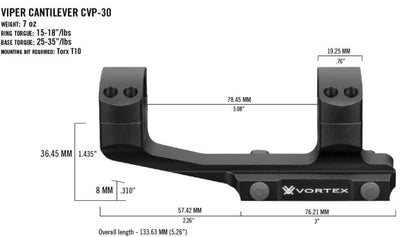 Vortex Pro Extended Cantilever Mount 30mm - Montage AR15