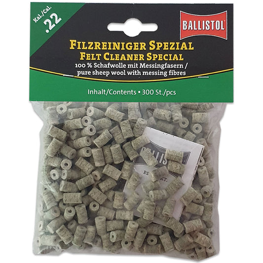 Ballistol Filz Reiniger Spezial Schafwolle Reinigungspfropfen Kal. 22 - 300Stk